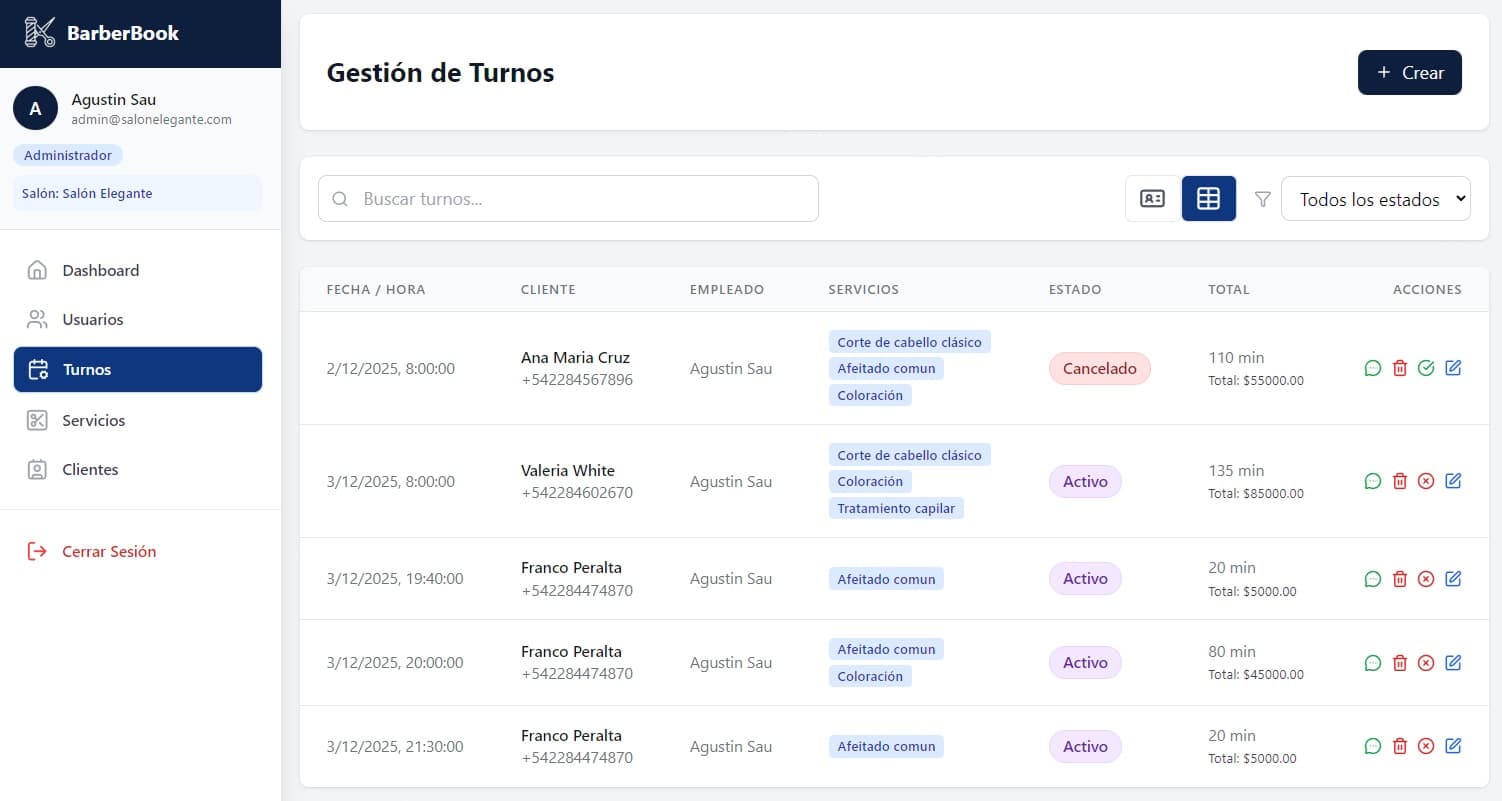 Gestión para Barberías